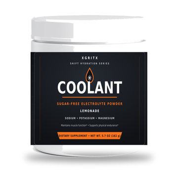 XGRITX COOLANT sugar-free electrolyte powder for long work shifts