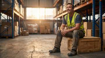Worker holding their knee after a long shift on a hard concrete floor