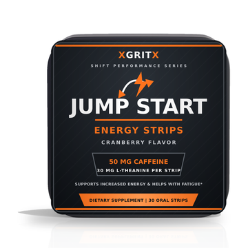 XGRITX JUMP START caffeine energy strips for shift workers