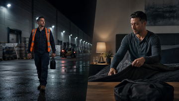Night shift worker transitioning from the warehouse to a healthy sleep routine