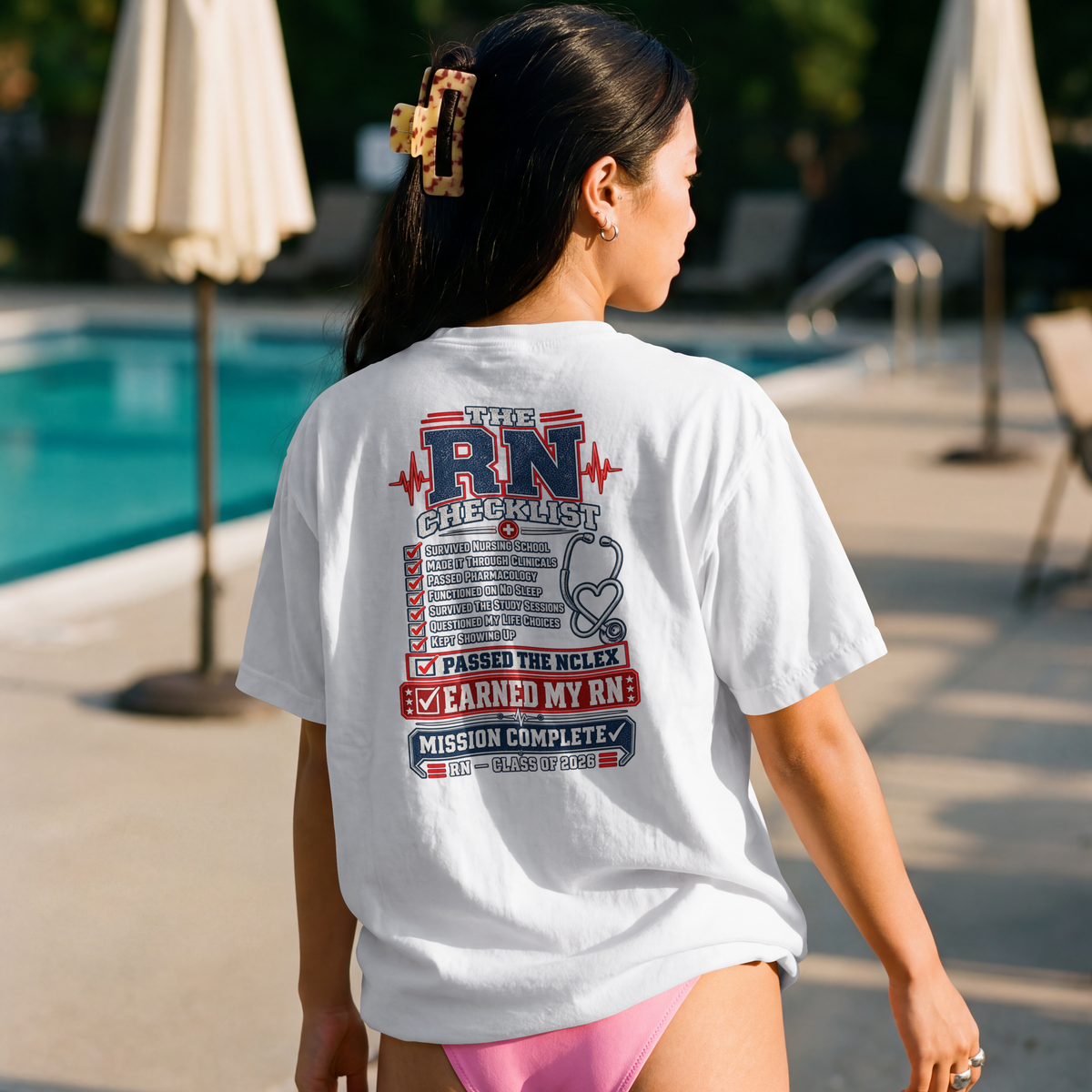 RN Checklist T-Shirt — Earned My RN Graduation Gift