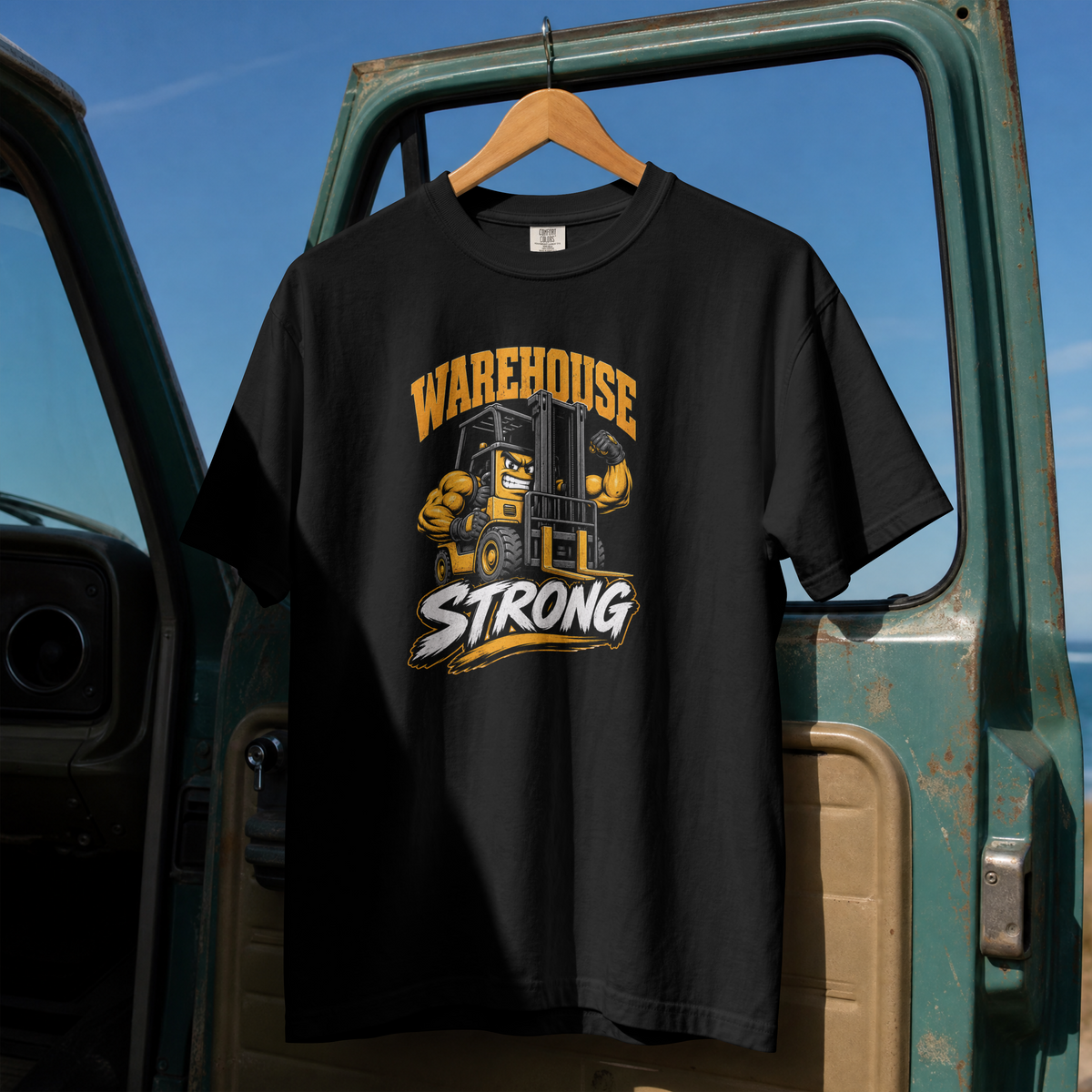 Warehouse Strong T-Shirt — Forklift Crew Work Tee