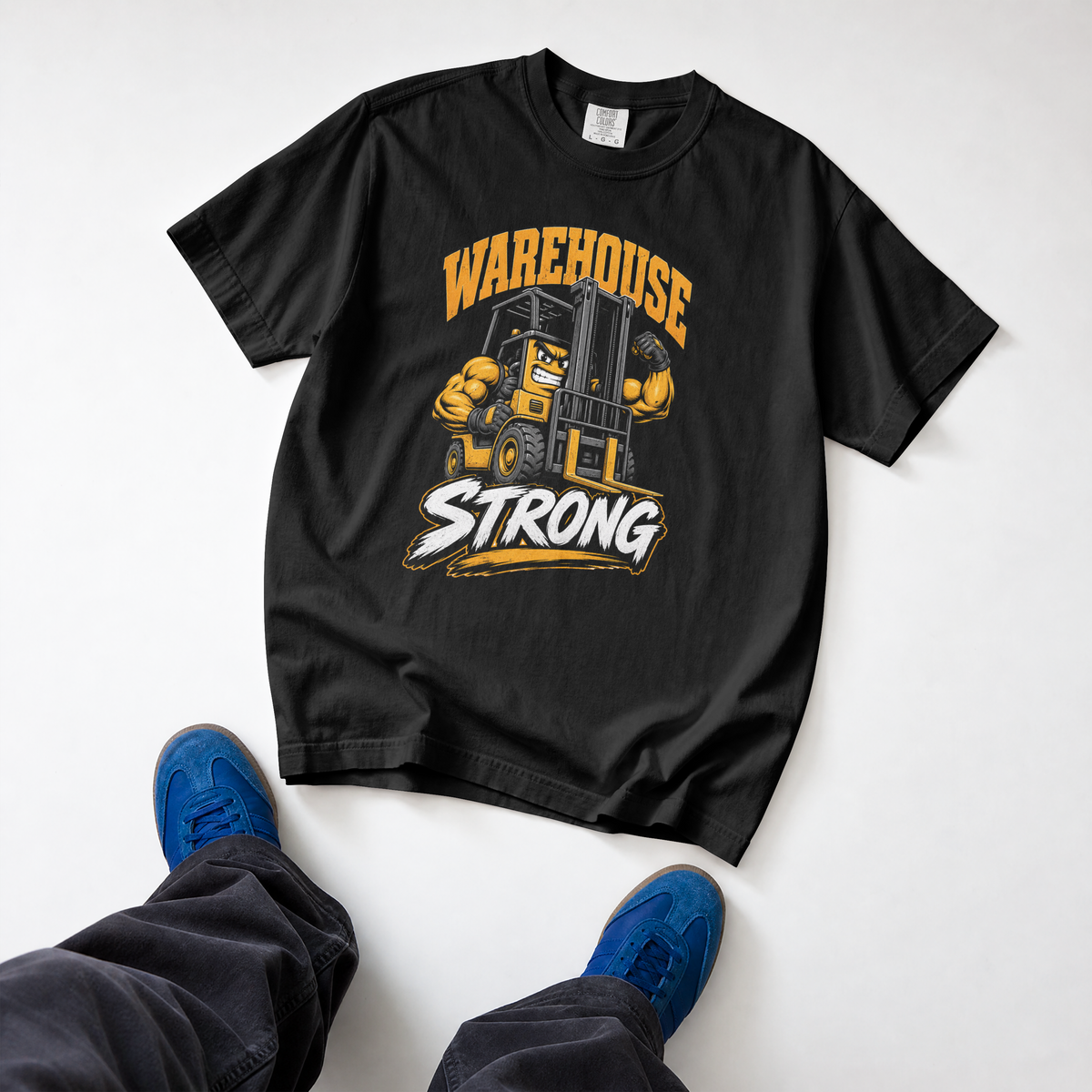 Warehouse Strong T-Shirt — Forklift Crew Work Tee