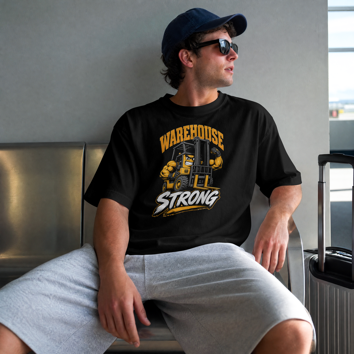 Warehouse Strong T-Shirt — Forklift Crew Work Tee
