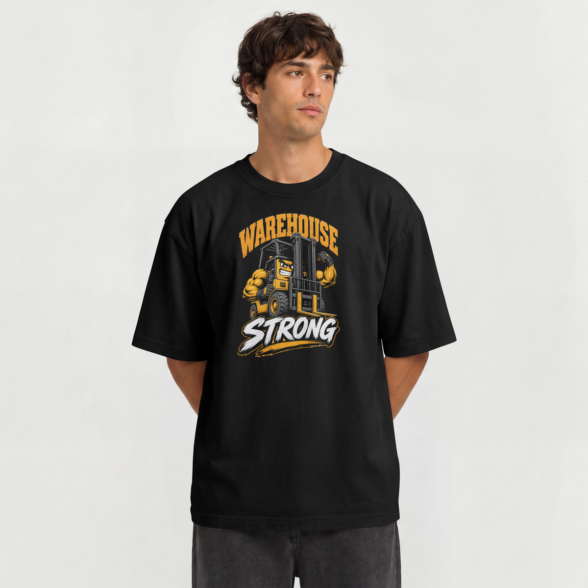 Warehouse Strong T-Shirt — Forklift Crew Work Tee