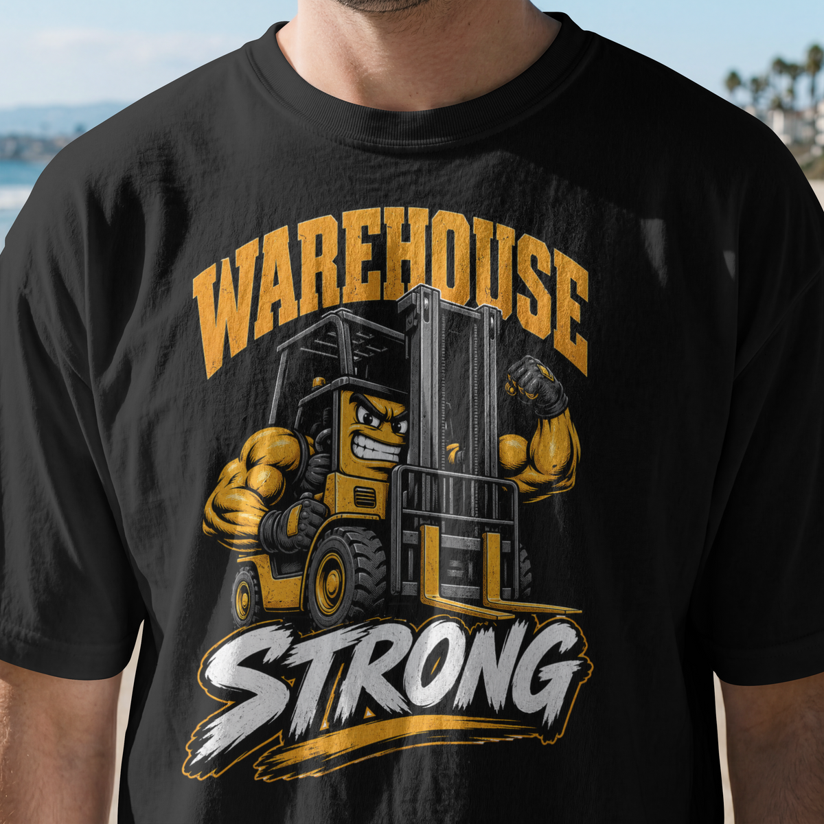 Warehouse Strong T-Shirt — Forklift Crew Work Tee