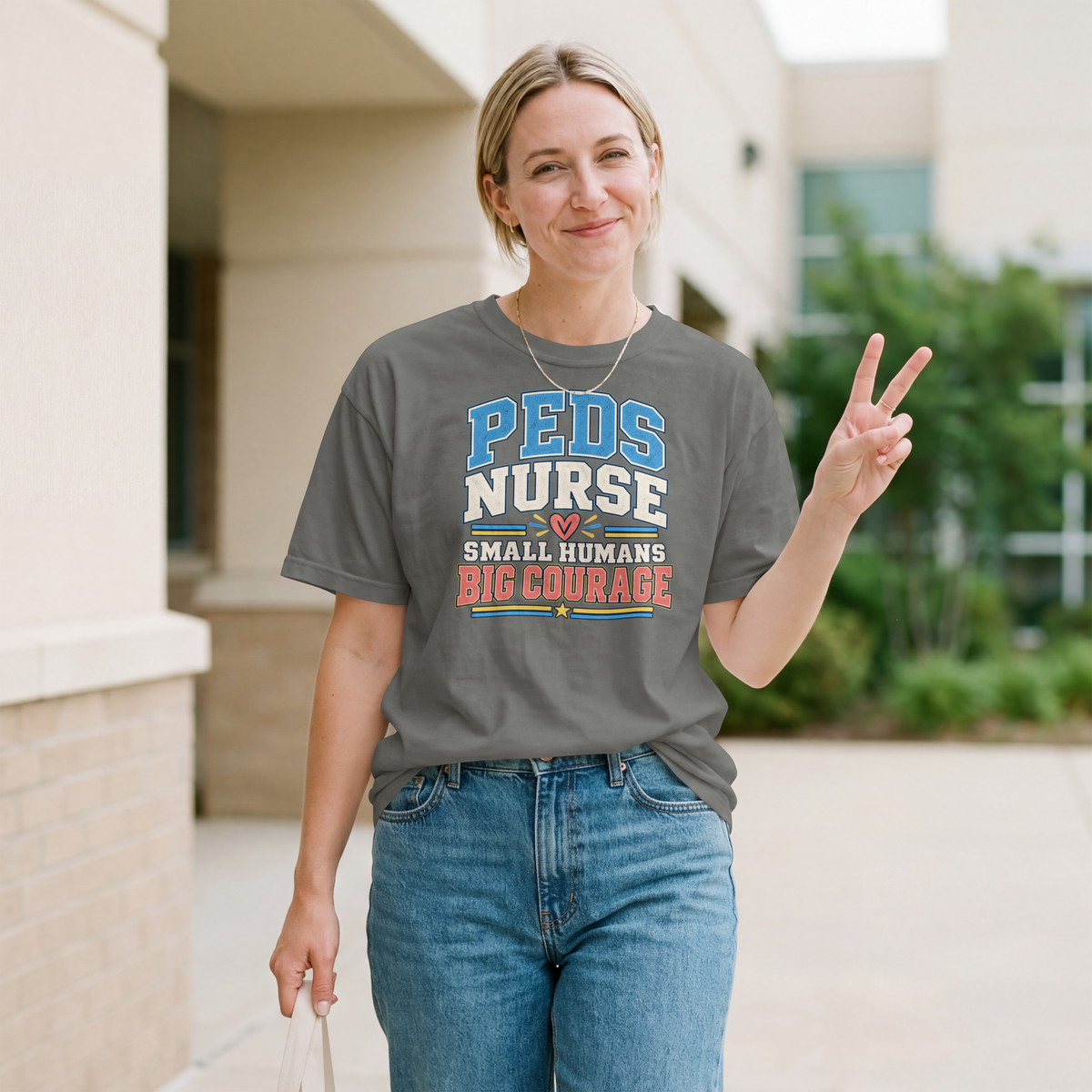 Peds Nurse T‑Shirt — "Small Humans, Big Courage" Pediatric Nurse Tee