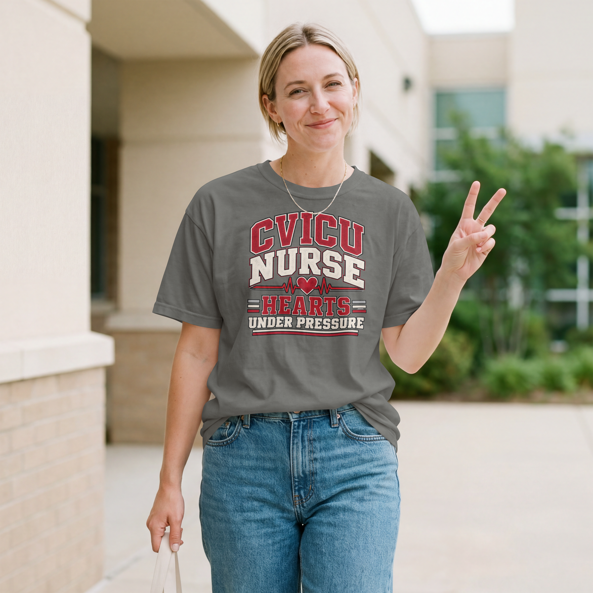 CVICU Nurse T-Shirt — "Hearts Under Pressure" Cardiovascular ICU Shirt