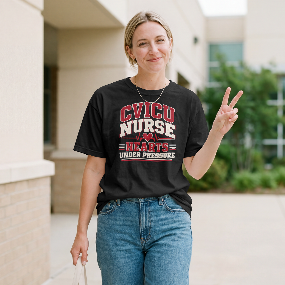 CVICU Nurse T-Shirt — "Hearts Under Pressure" Cardiovascular ICU Shirt