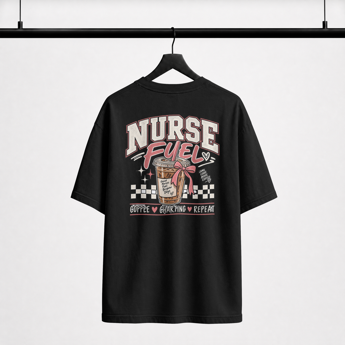 Nurse Fuel T-Shirt — Coffee, Charting & Repeat Retro Tee