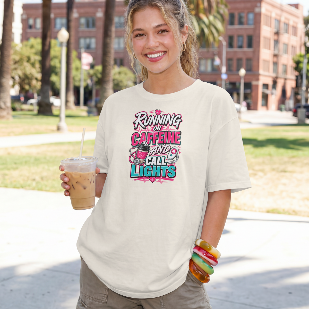 Running on Caffeine and Call Lights T-Shirt