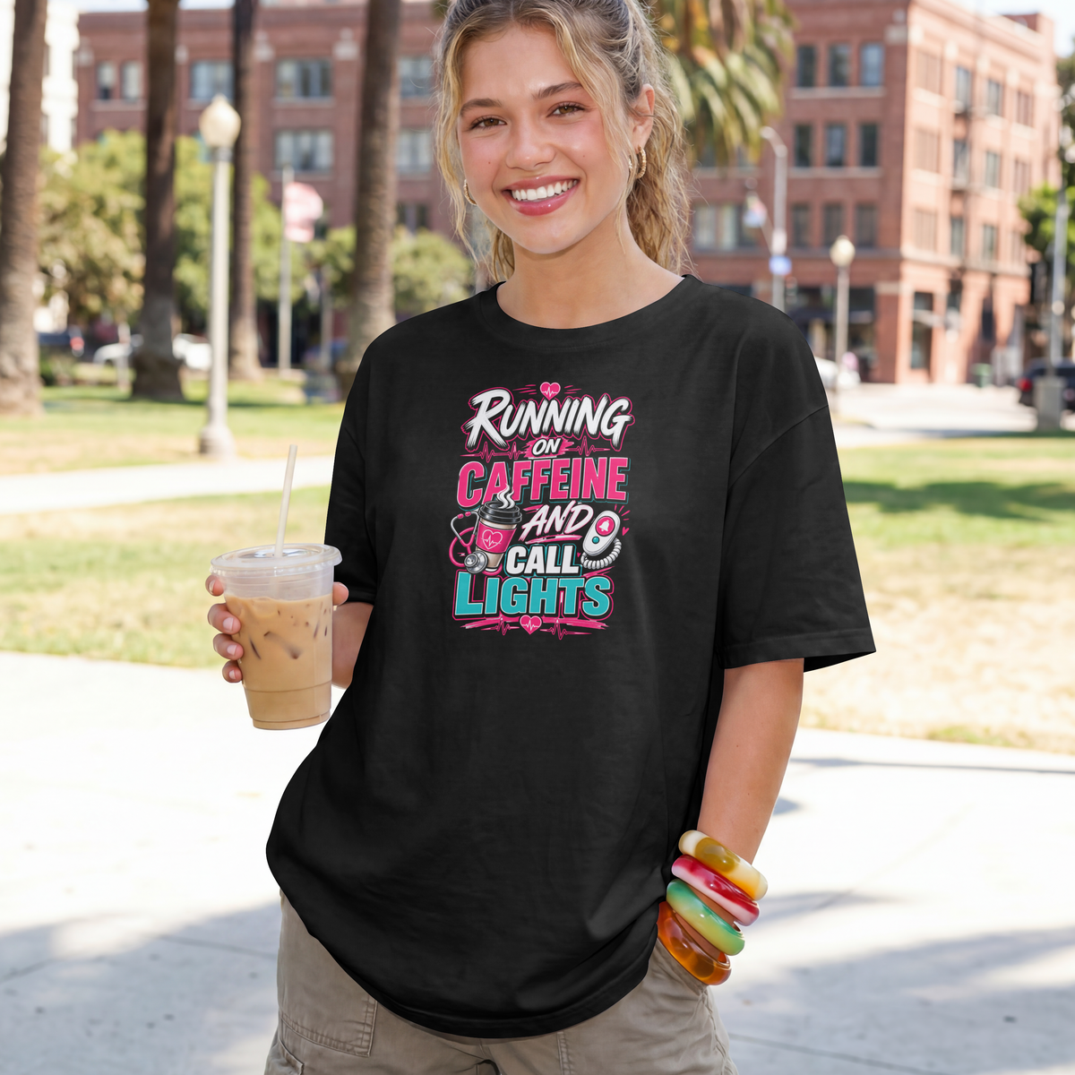 Running on Caffeine and Call Lights T-Shirt