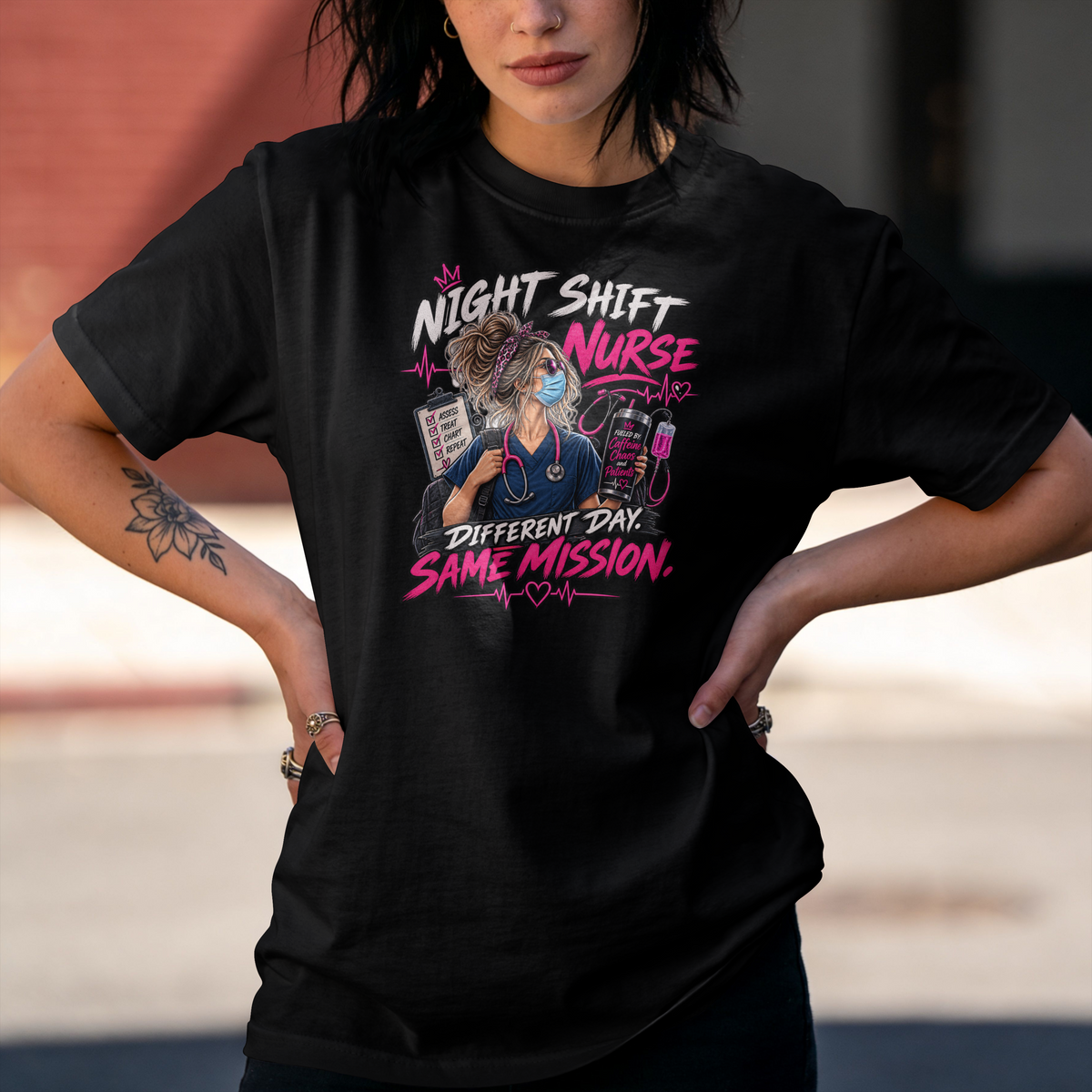 Night Shift Nurse T-Shirt T-shirt product image by XGRITX