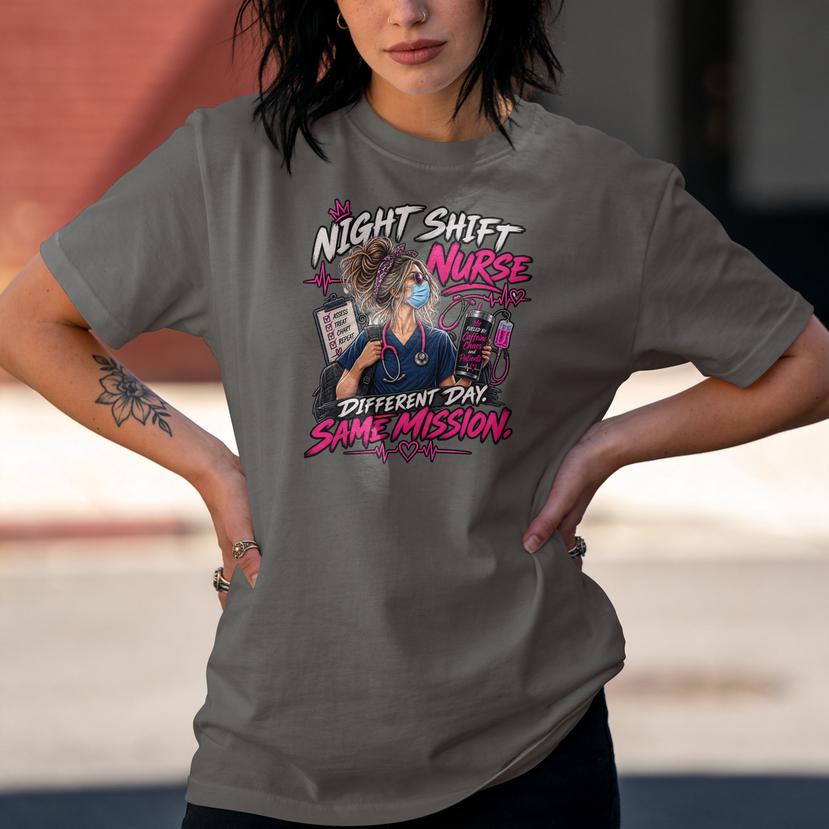 Night Shift Nurse T-Shirt T-shirt product image by XGRITX
