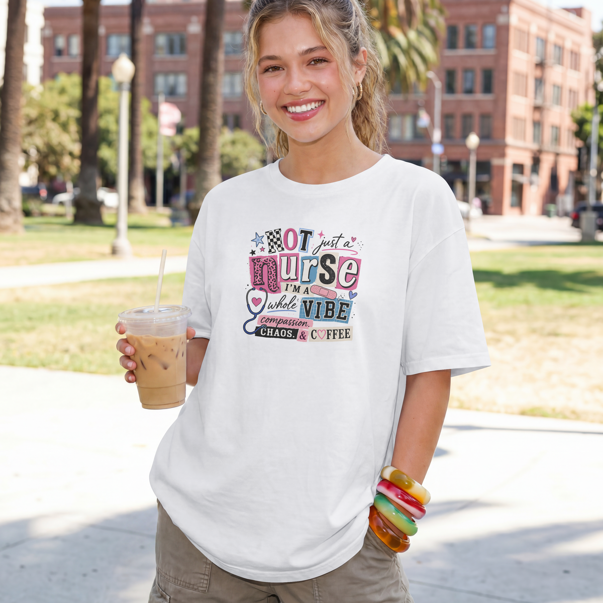 Not Just a Nurse I'm a Whole Vibe Funny Nurse T-Shirt