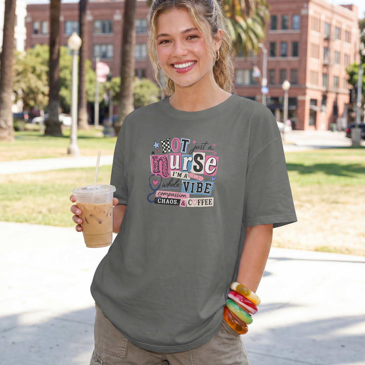 Not Just a Nurse I'm a Whole Vibe Funny Nurse T-Shirt