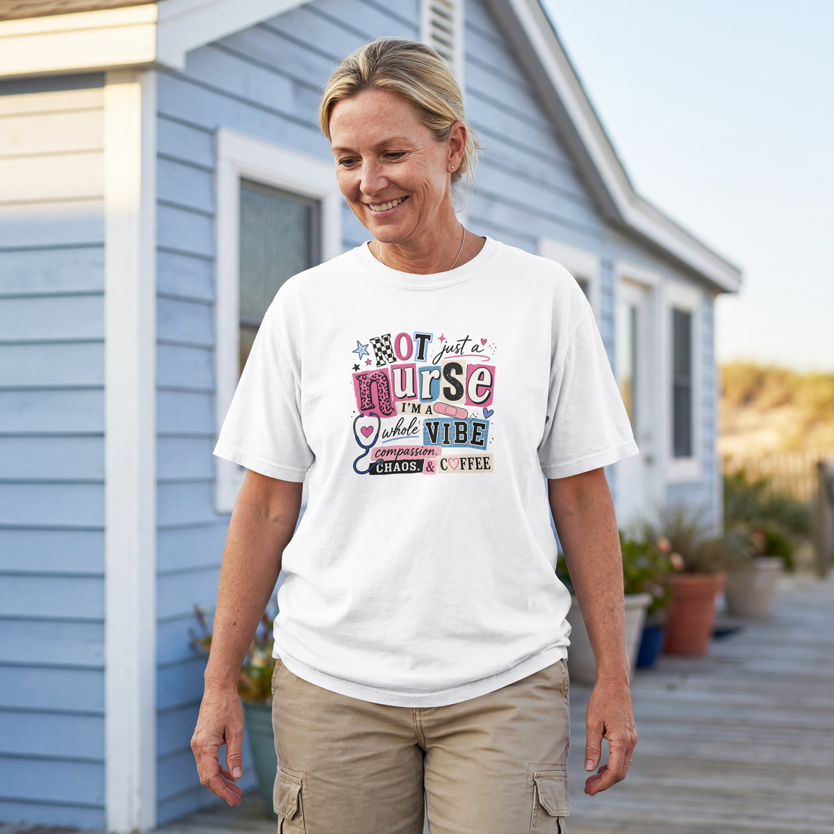 Not Just a Nurse I'm a Whole Vibe Funny Nurse T-Shirt