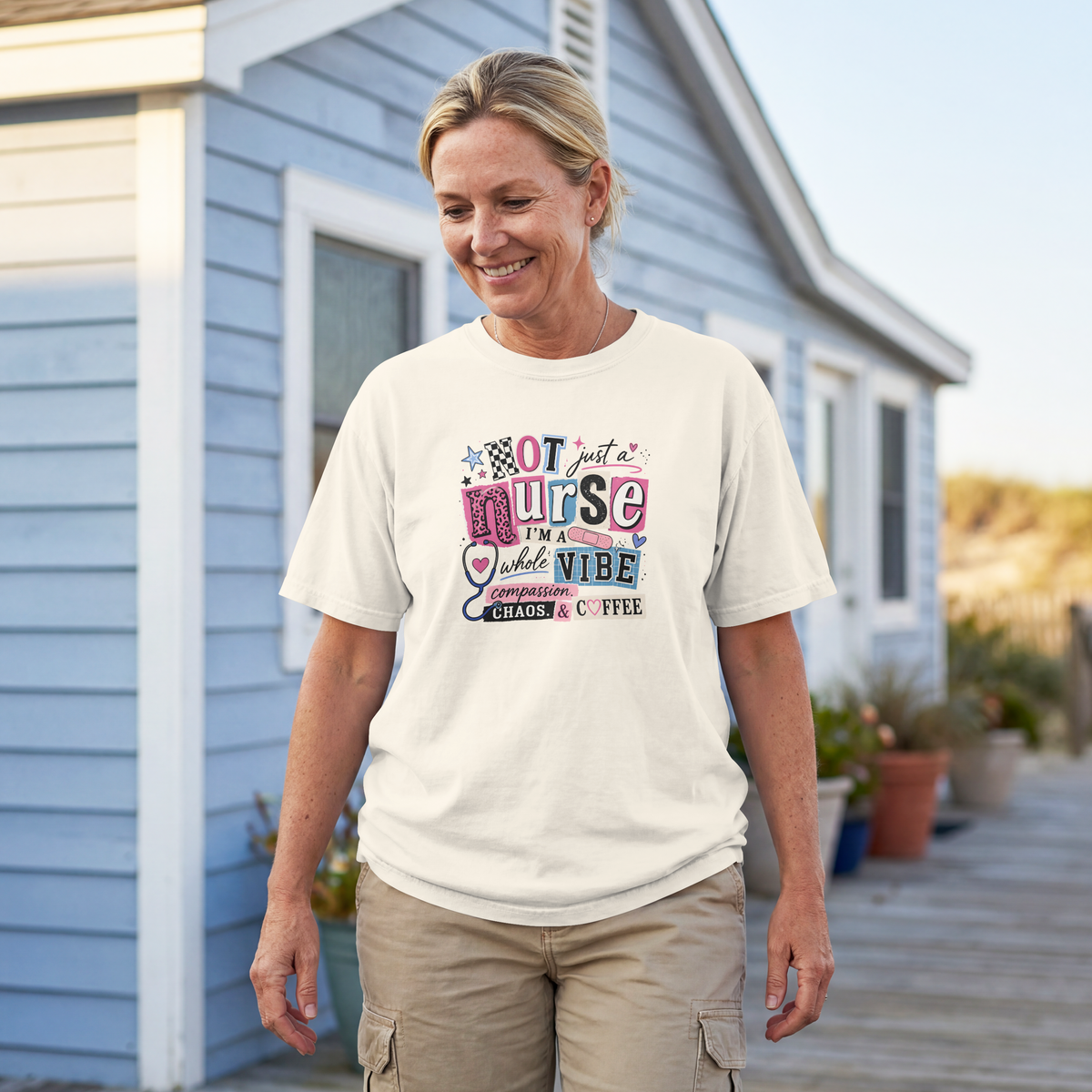 Not Just a Nurse I'm a Whole Vibe Funny Nurse T-Shirt