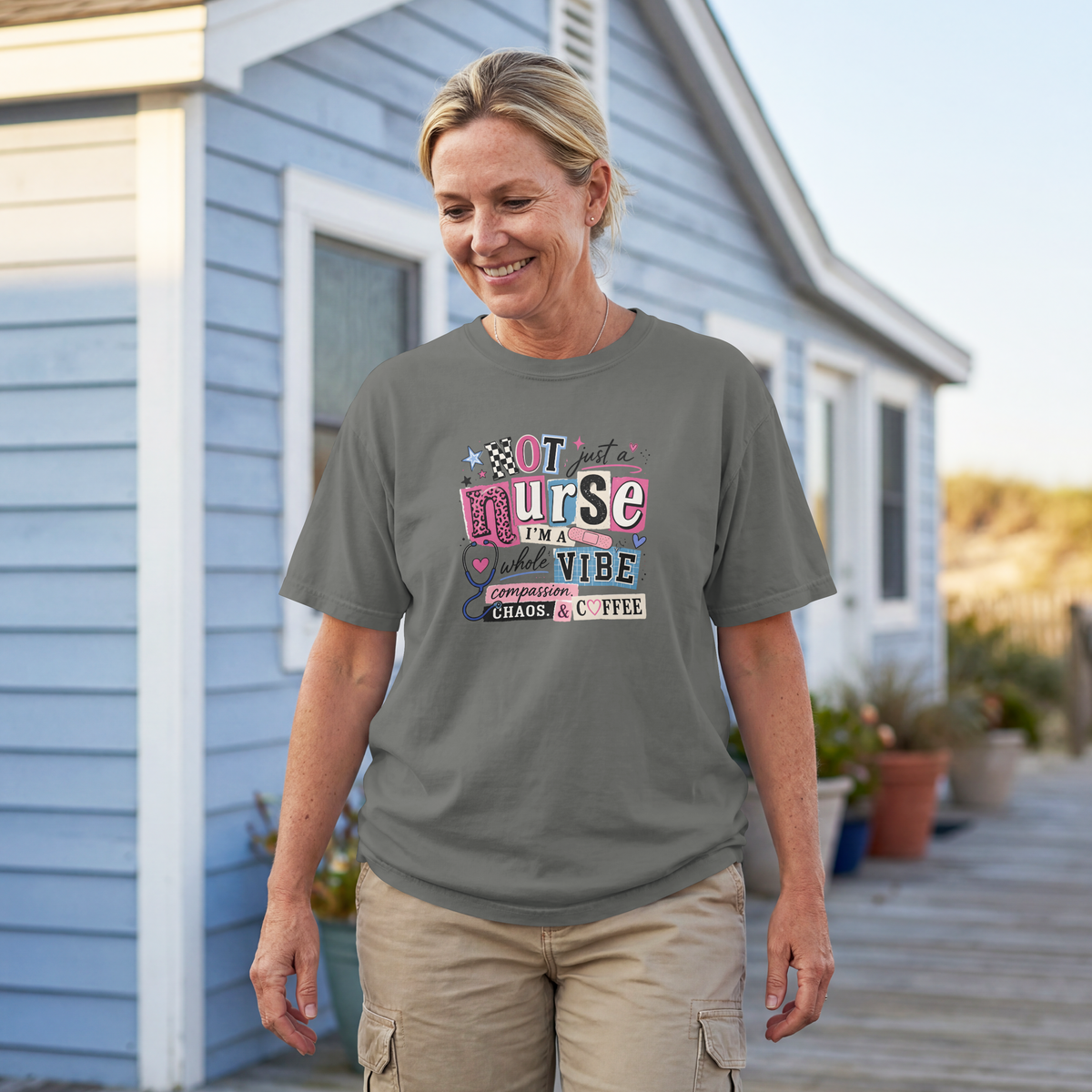 Not Just a Nurse I'm a Whole Vibe Funny Nurse T-Shirt