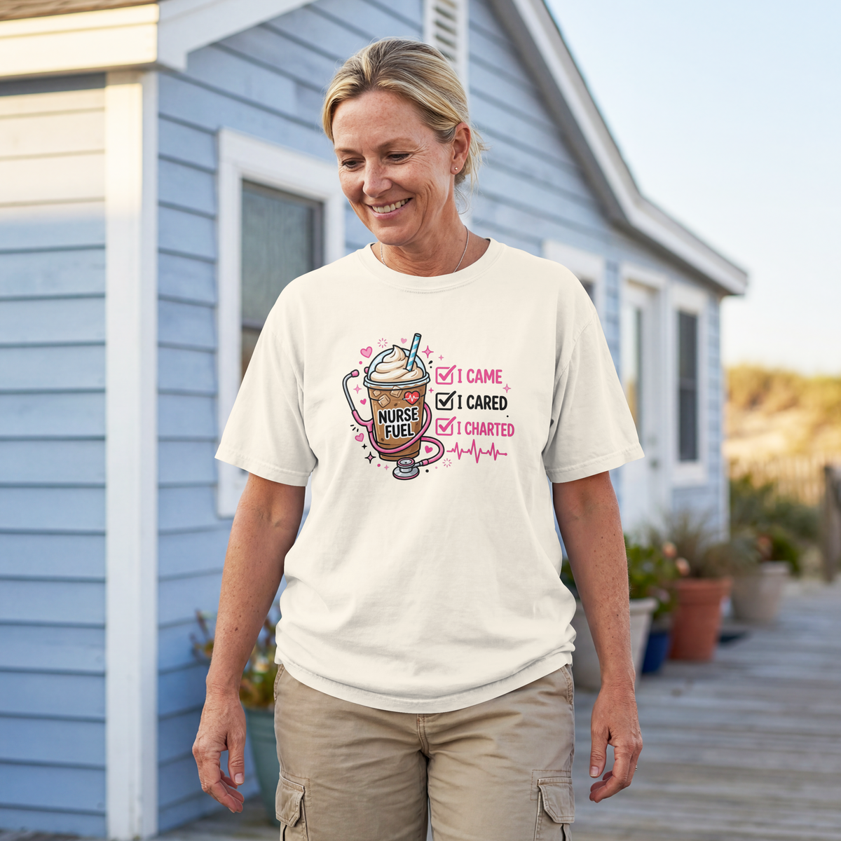 I Came I Cared I Charted Funny Nurse Shirt – Nurse Fuel Coffee Tee