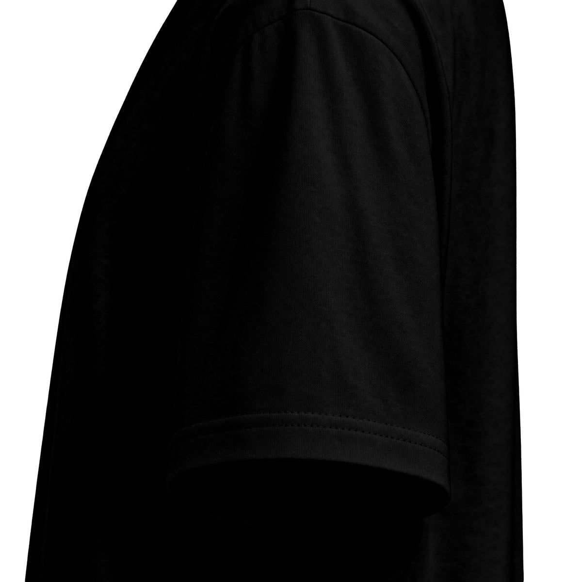 Black sleeve and fabric detail — Spooky Shift Halloween nurse tee