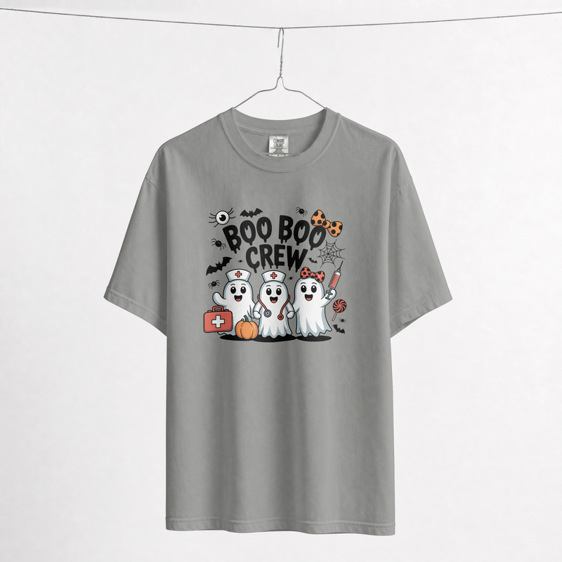 Boo Boo Crew Nurse Halloween T-Shirt – Nurse Ghost Shirt, Matching Unit Halloween Tee, Comfort Colors 1717