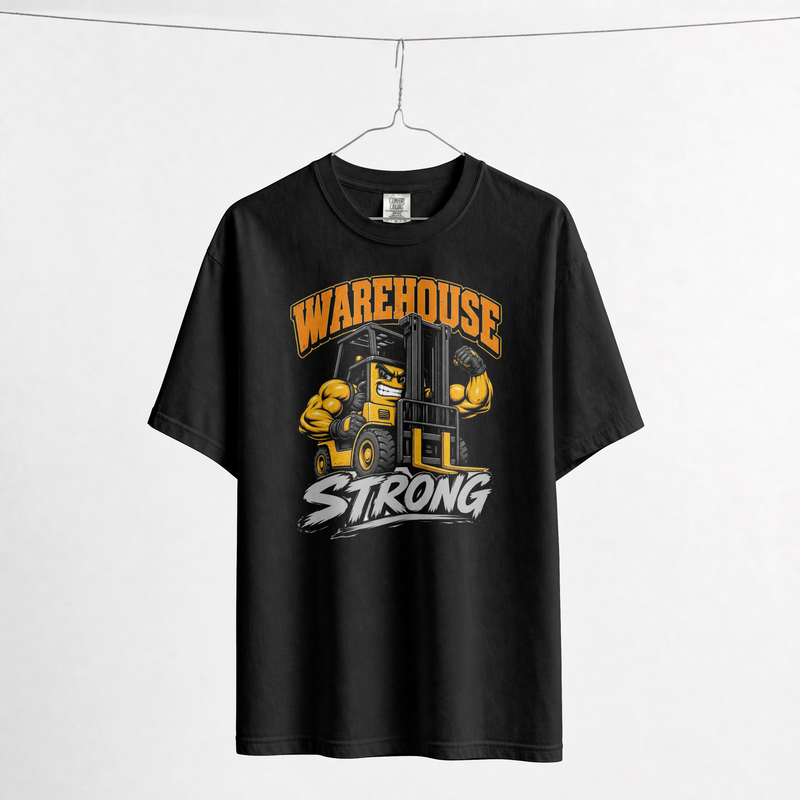 Warehouse Strong T-Shirt – Flexing Forklift Graphic Tee, Forklift Operator & Warehouse Worker Shirt, Comfort Colors 1717