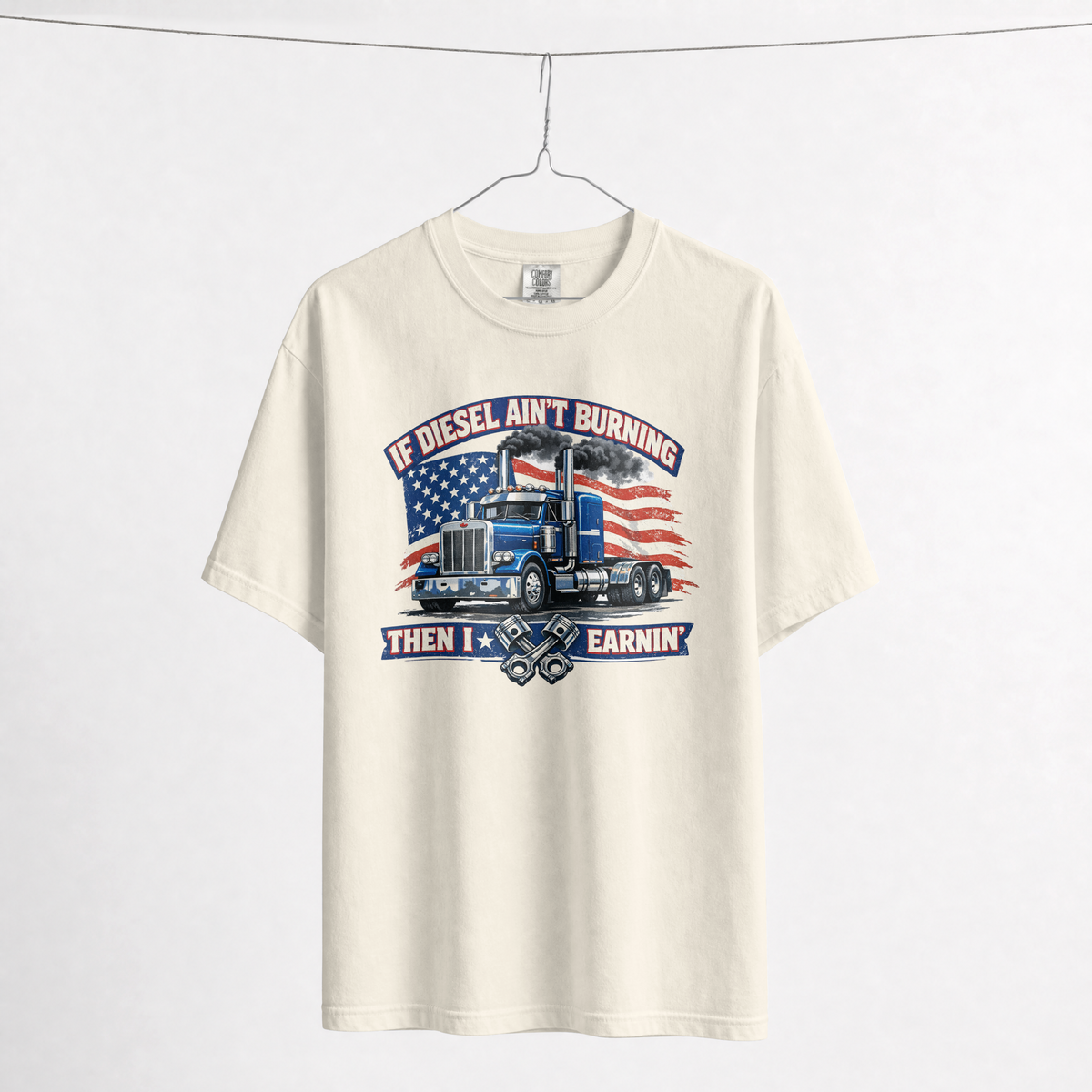 If Diesel Ain't Burning Trucker Shirt – American Flag Semi Truck Tee
