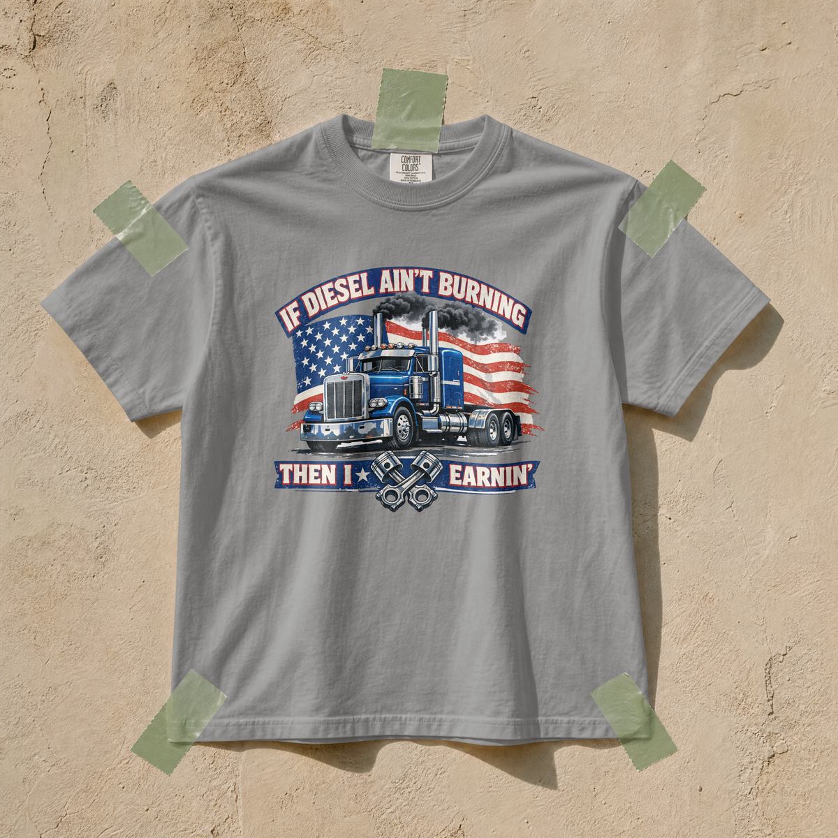 If Diesel Ain't Burning Trucker Shirt – American Flag Semi Truck Tee