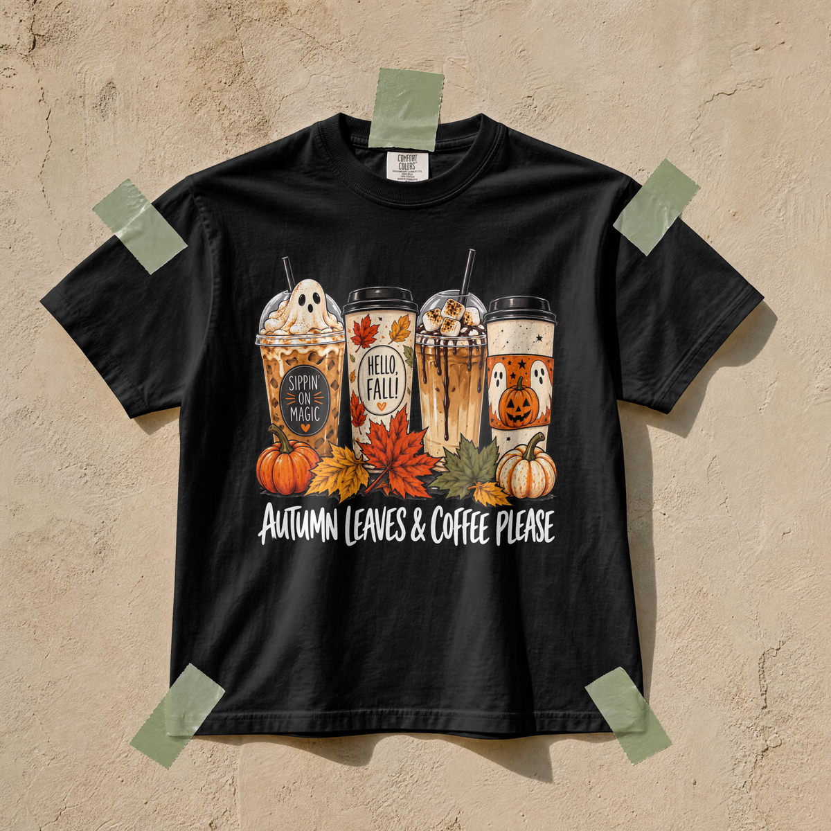 Autumn Leaves & Coffee Please Fall Coffee T-Shirt