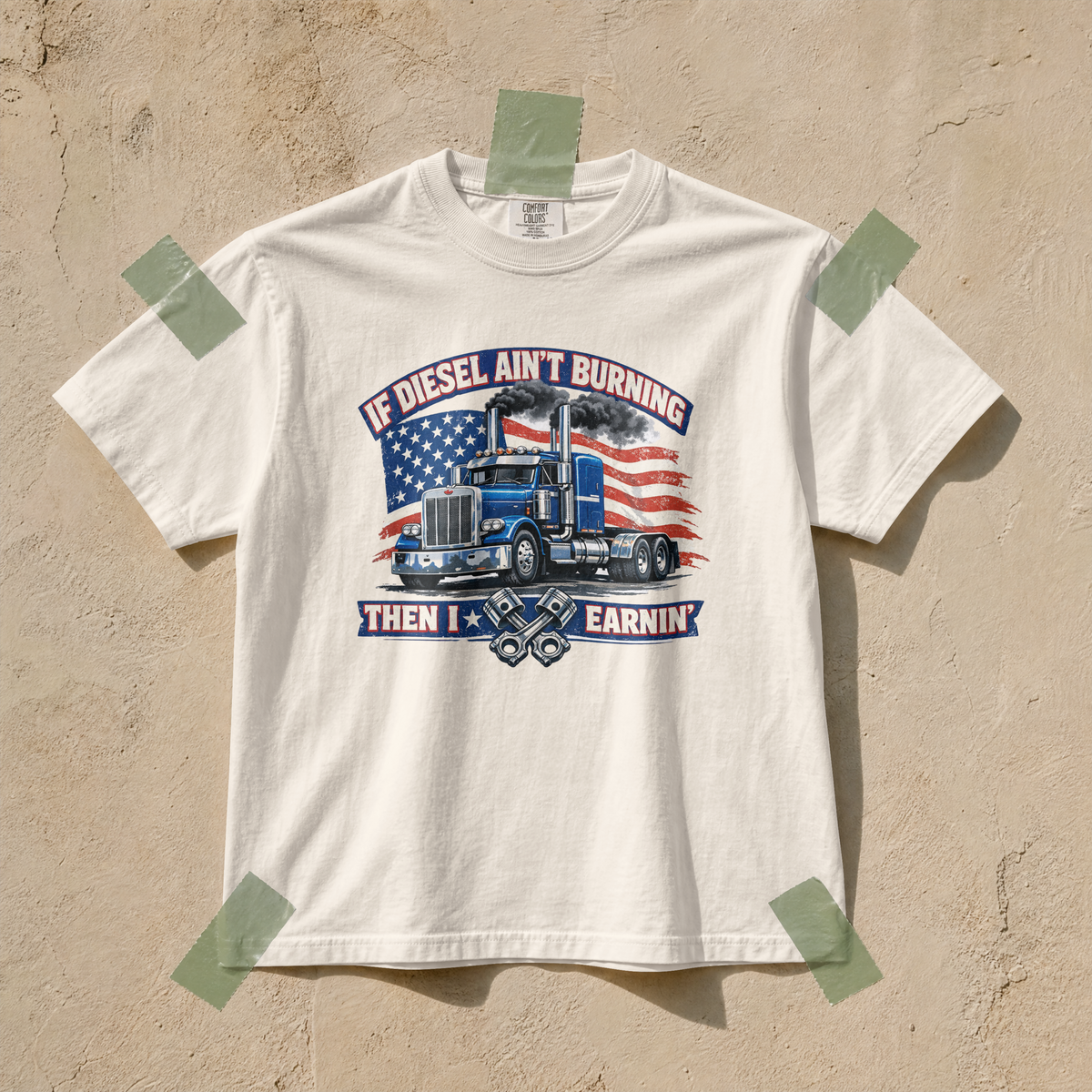 If Diesel Ain't Burning Trucker Shirt – American Flag Semi Truck Tee