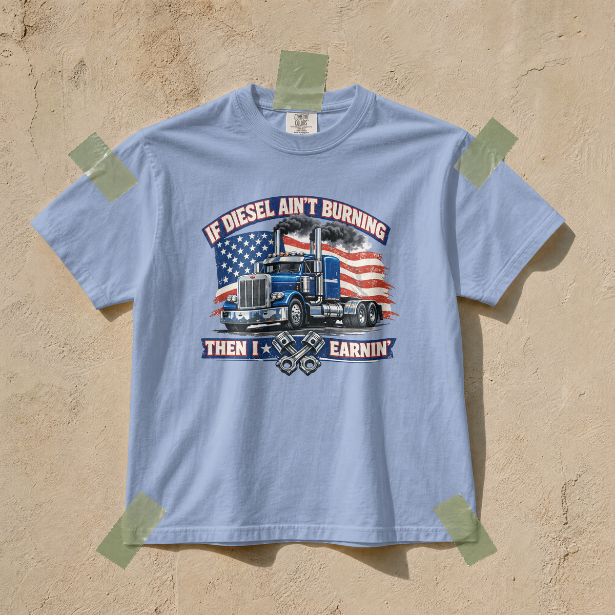 If Diesel Ain't Burning Trucker Shirt – American Flag Semi Truck Tee