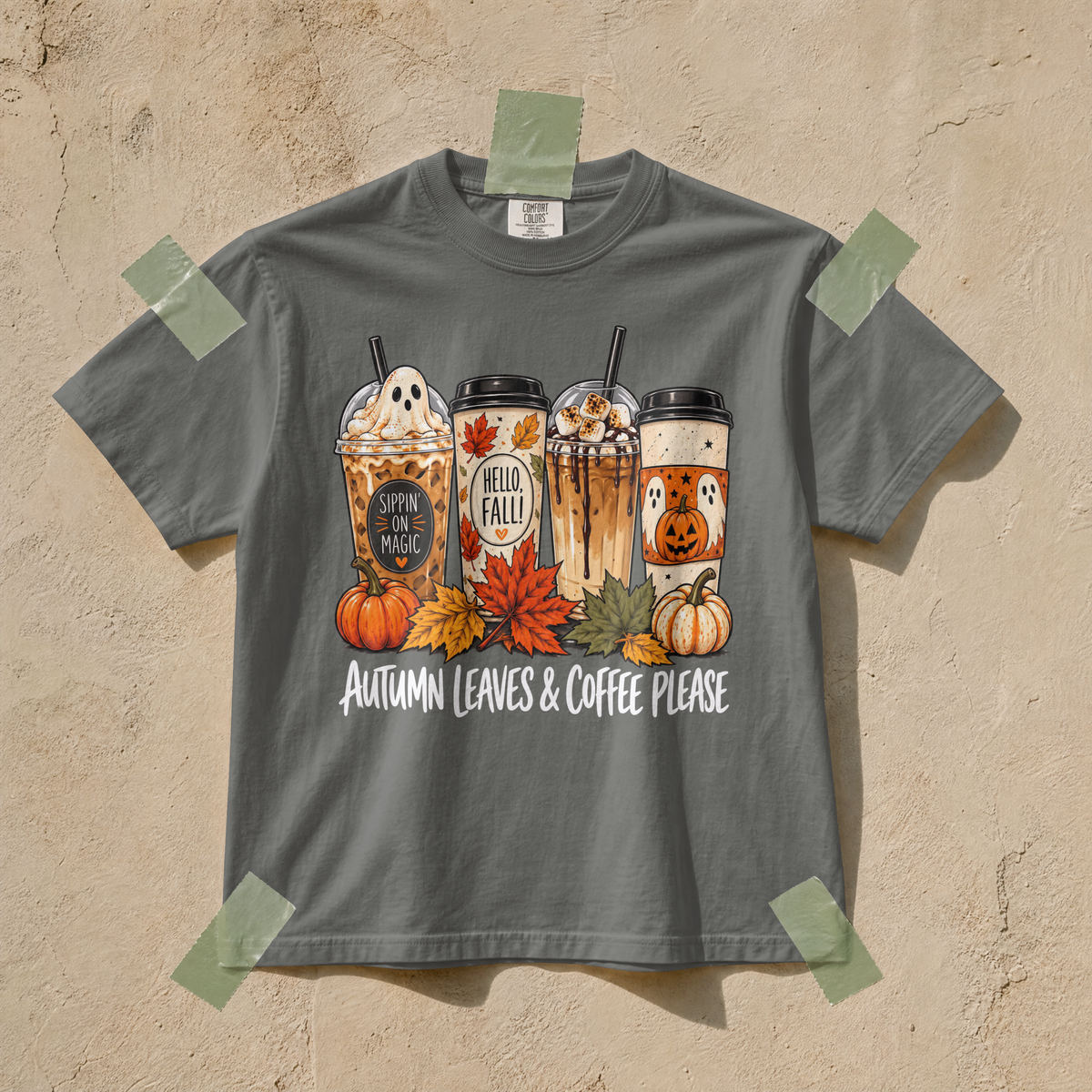 Autumn Leaves & Coffee Please Fall Coffee T-Shirt