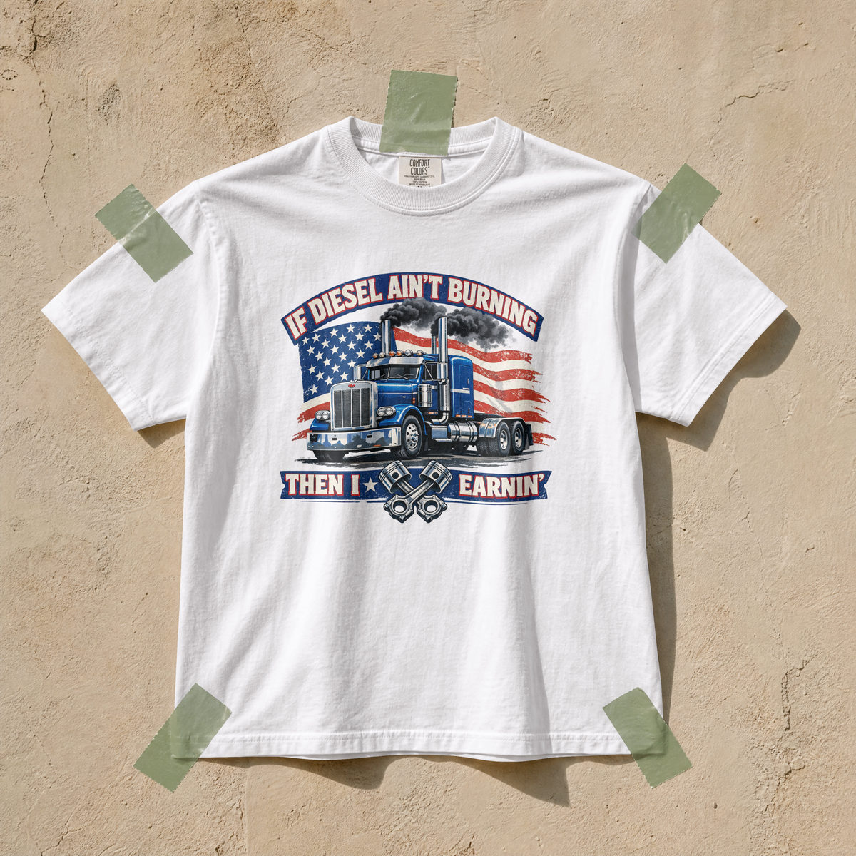 If Diesel Ain't Burning Trucker Shirt – American Flag Semi Truck Tee