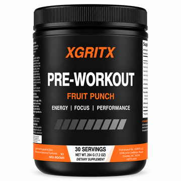 XGRITX High Octane Pre-Workout Powder – Fruit Punch | 200 mg Caffeine
