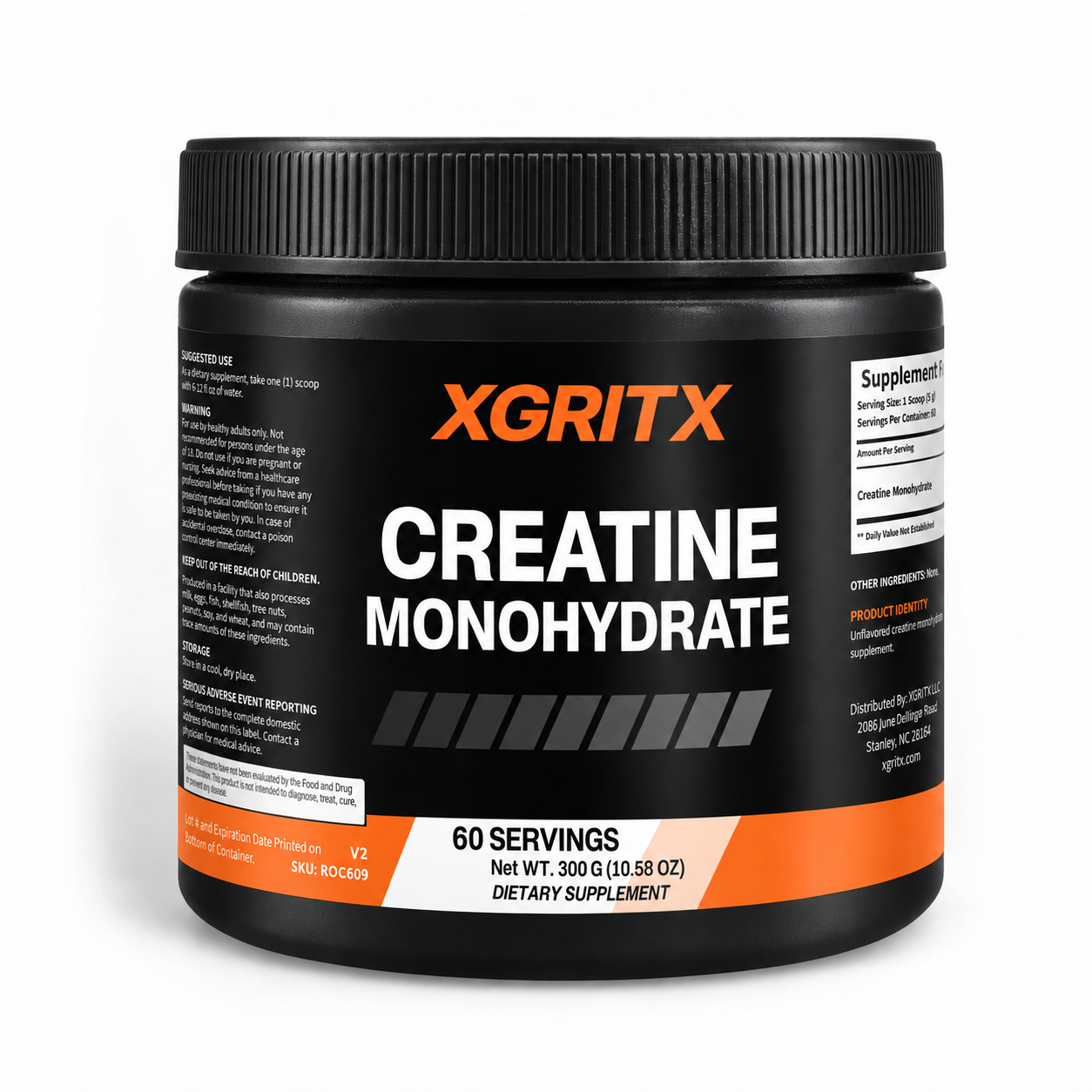 XGRITX ROC609 Horsepower Creatine Monohydrate black bottle front view