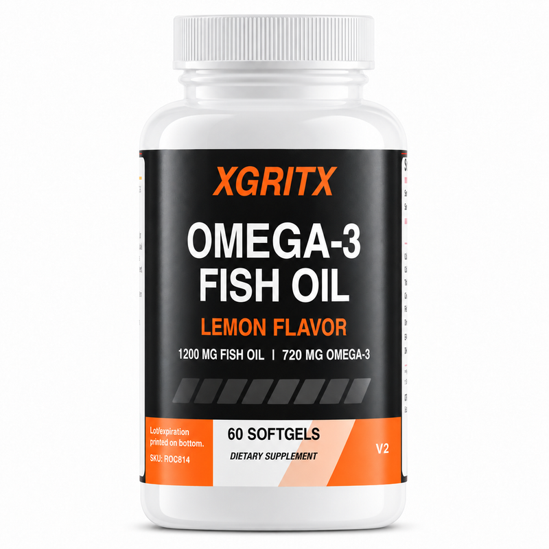 XGRITX Deep Current Omega-3 Fish Oil – 720 mg Omega-3 | Lemon Flavor