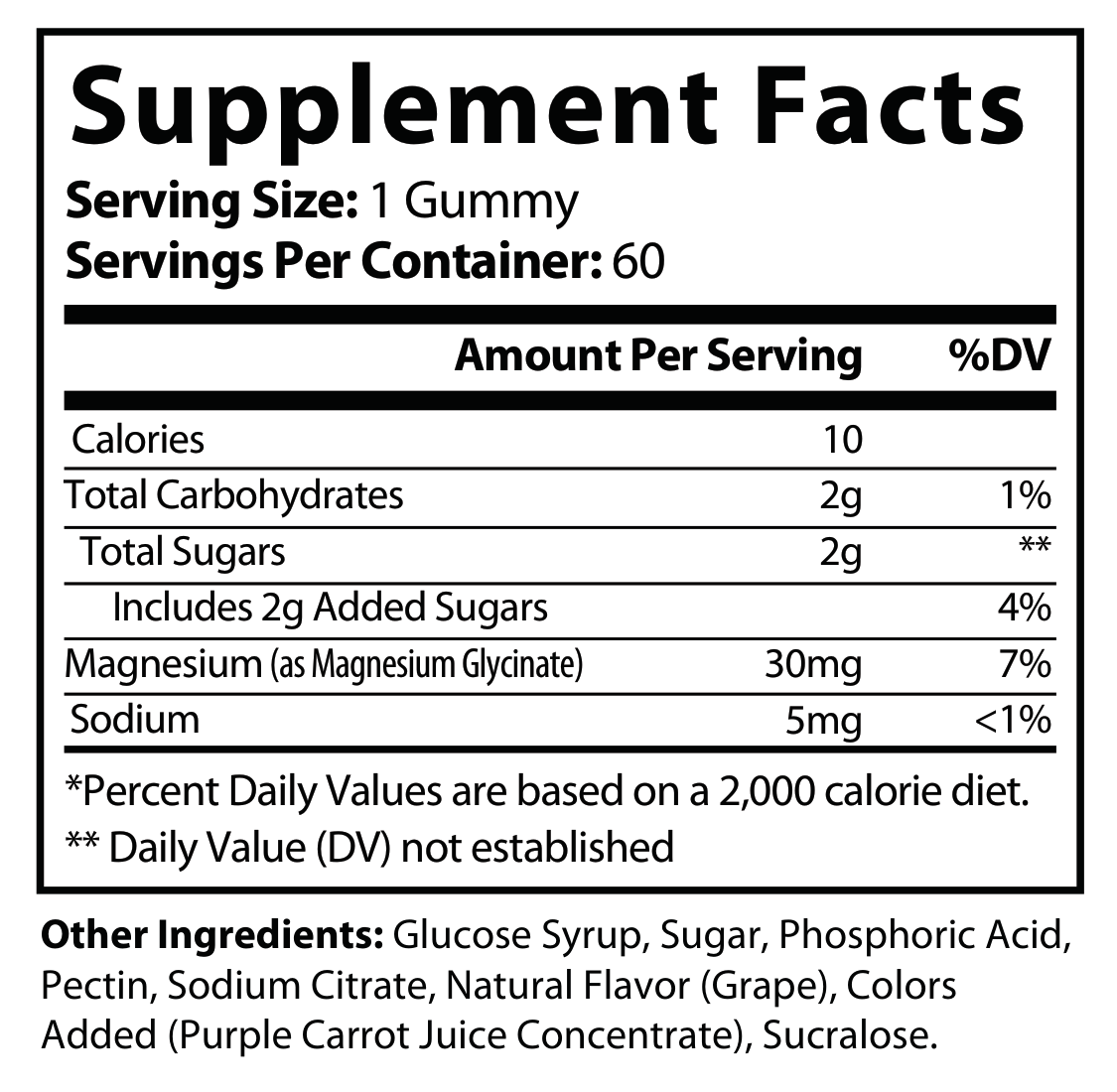 XGRITX Magnesium Glycinate Gummies – Grape | 60 Gummies