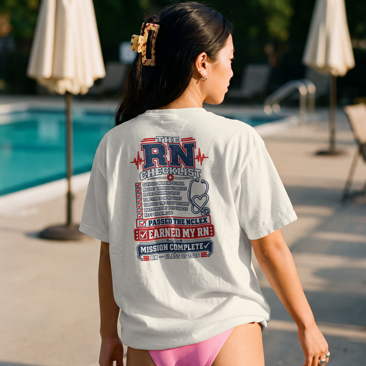 RN Checklist T-Shirt — Earned My RN Graduation Gift