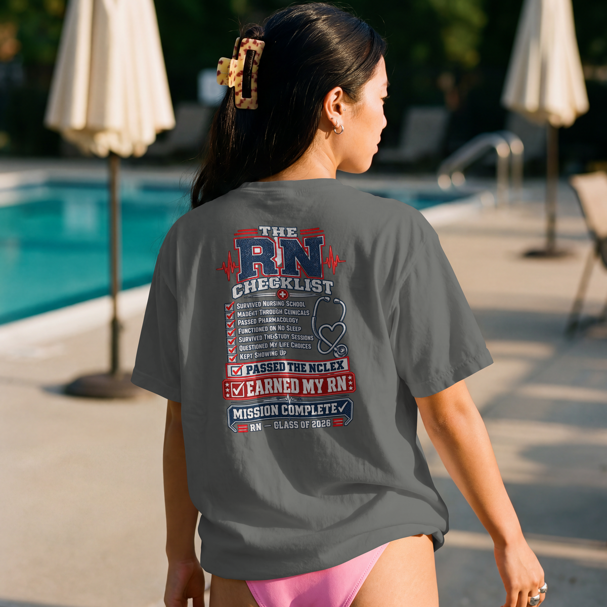 RN Checklist T-Shirt — Earned My RN Graduation Gift
