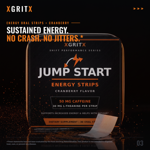 XGRITX JUMP START Energy Strips sustained energy without crash promise