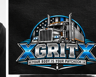 XGRITX semi truck chest logo close-up
