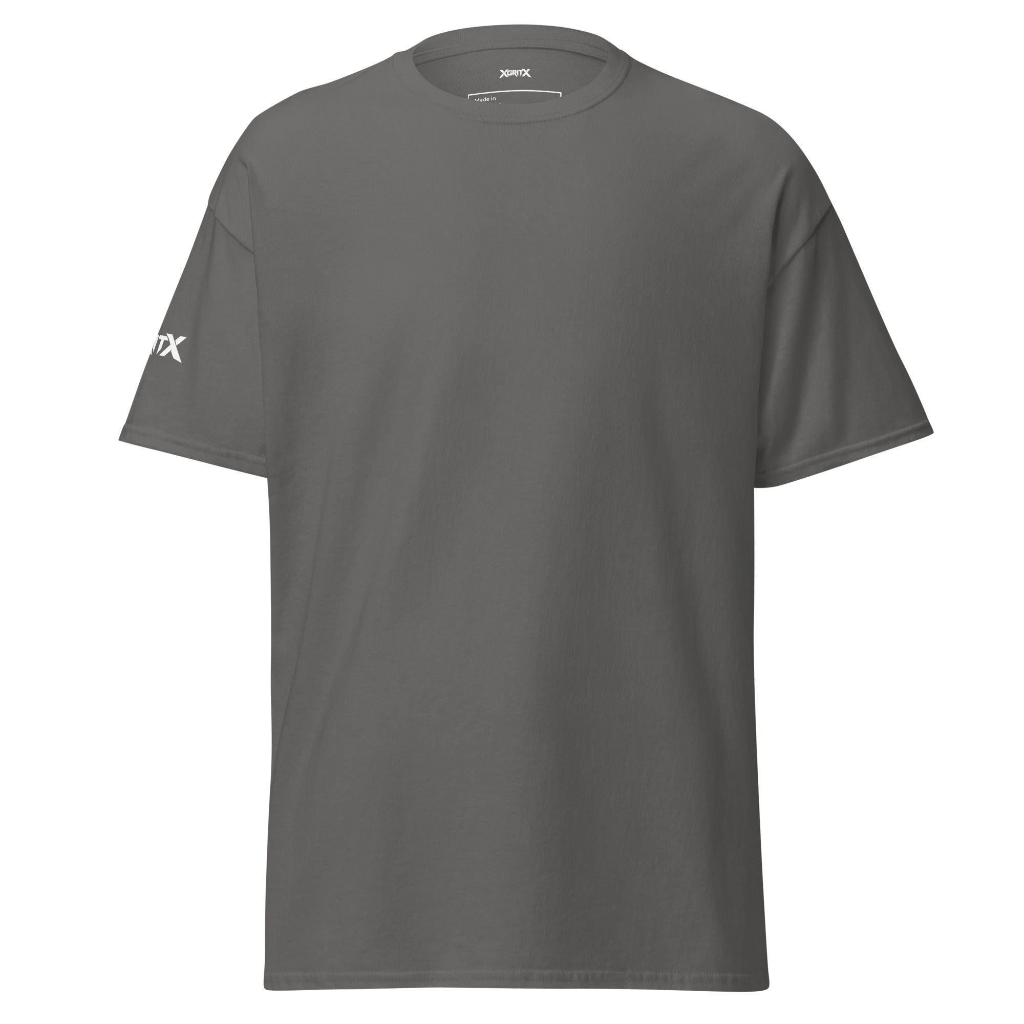 I Don't Snore I Idle trucker T-shirt in charcoal, front view