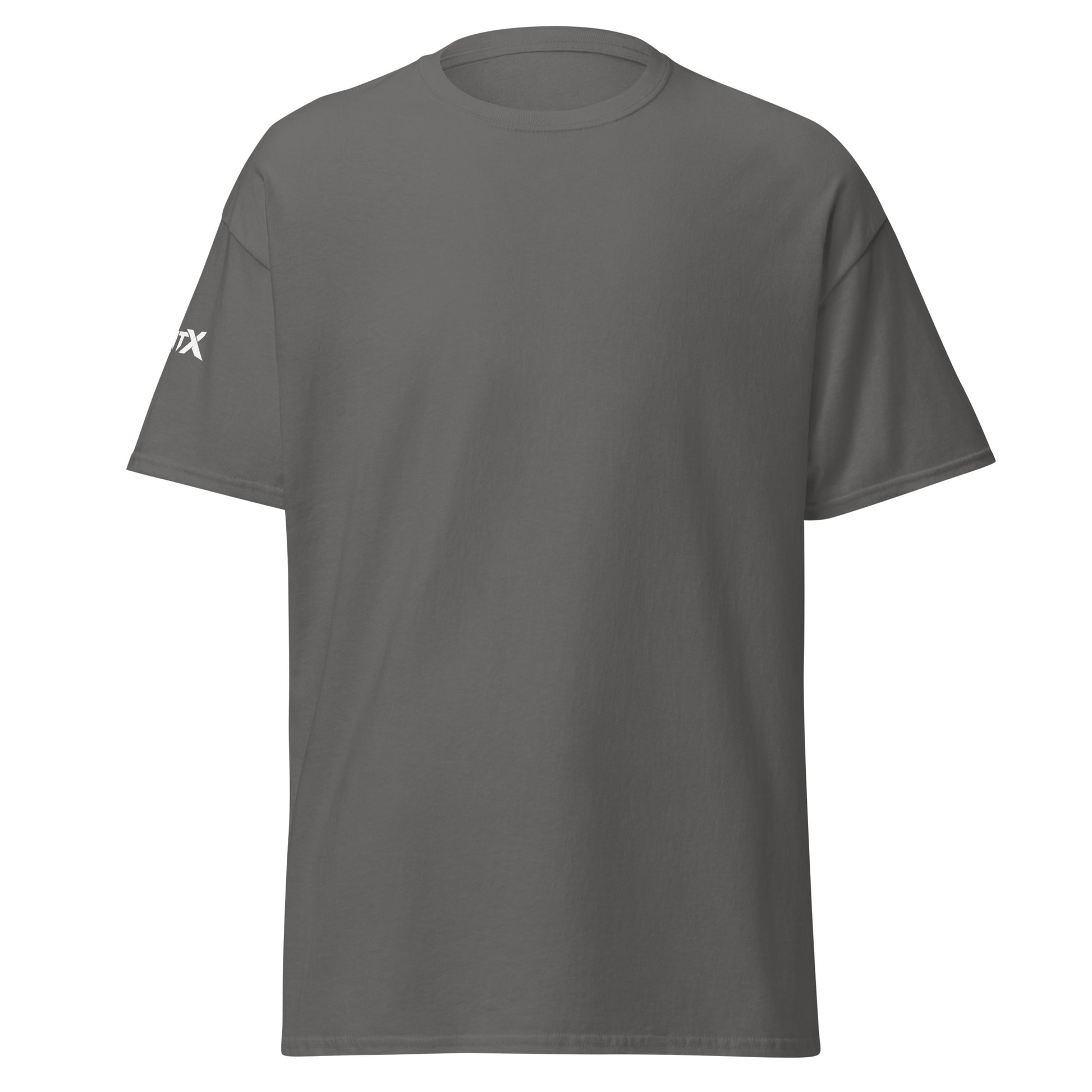 Built to Move forklift operator T-shirt in charcoal, front view