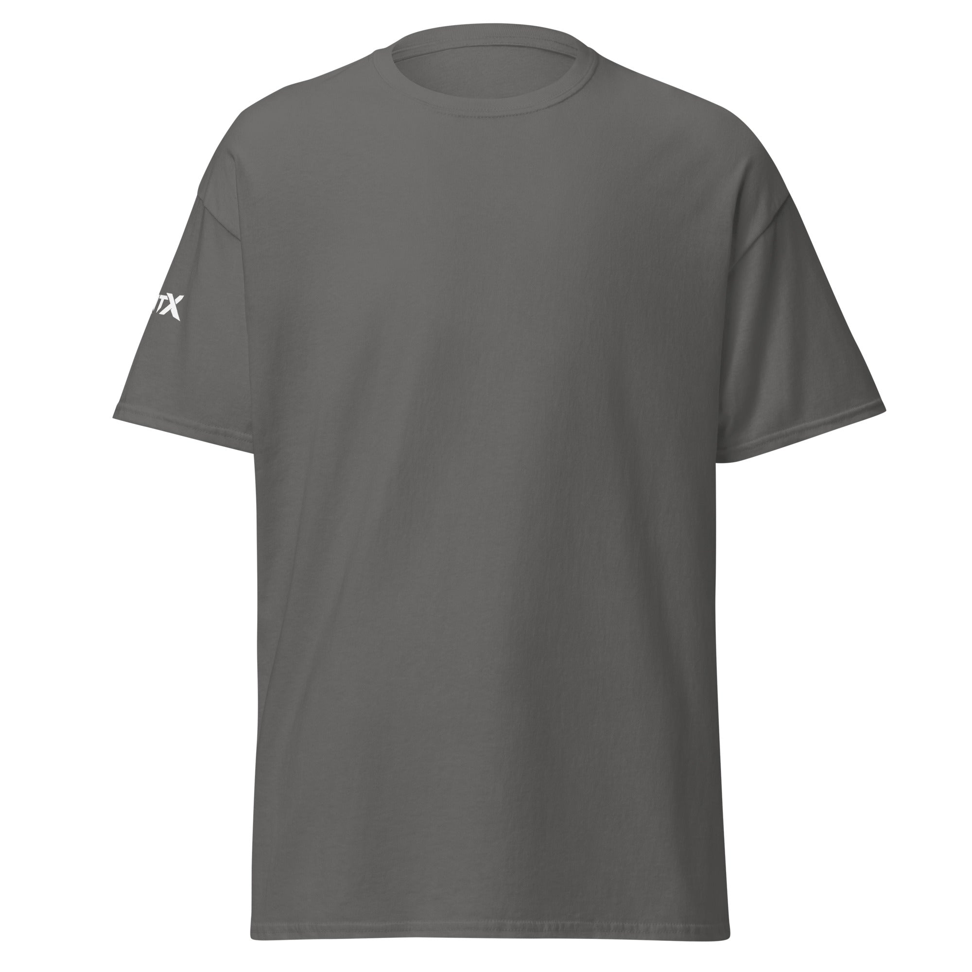 Built to Move forklift operator T-shirt in charcoal, front view