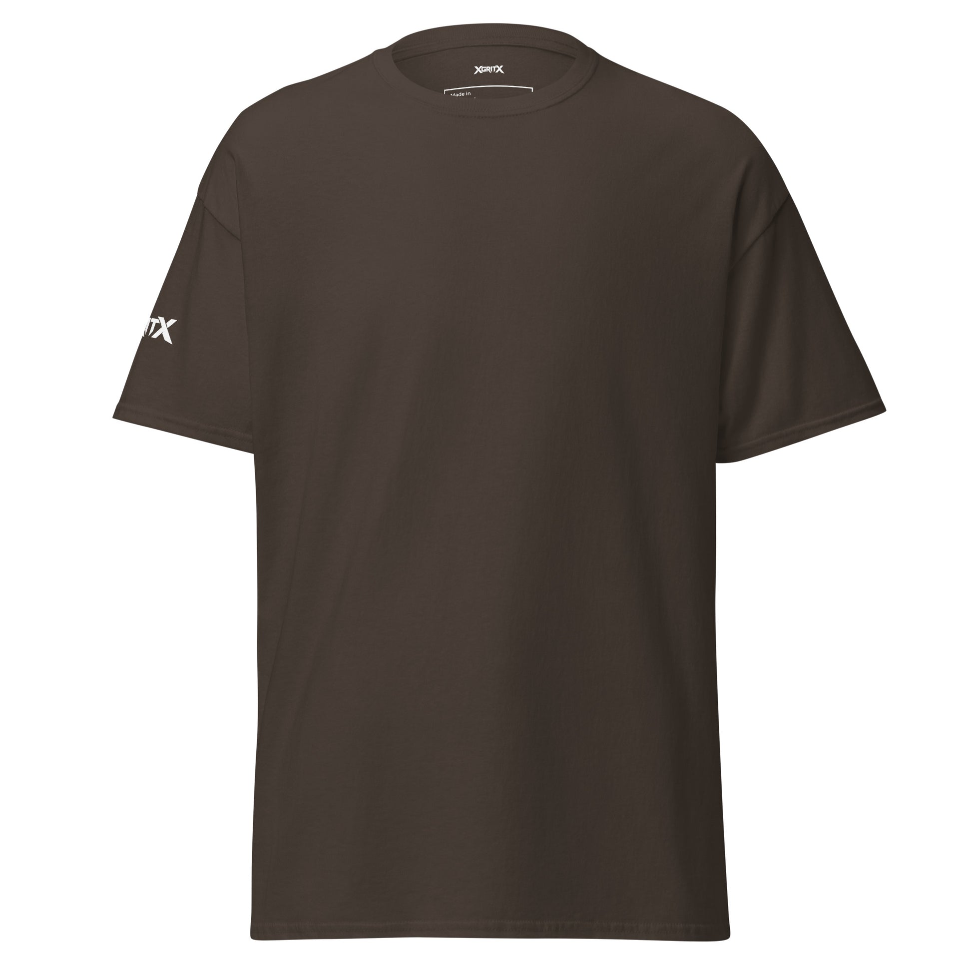 I Don't Snore I Idle trucker T-shirt in dark chocolate, front view