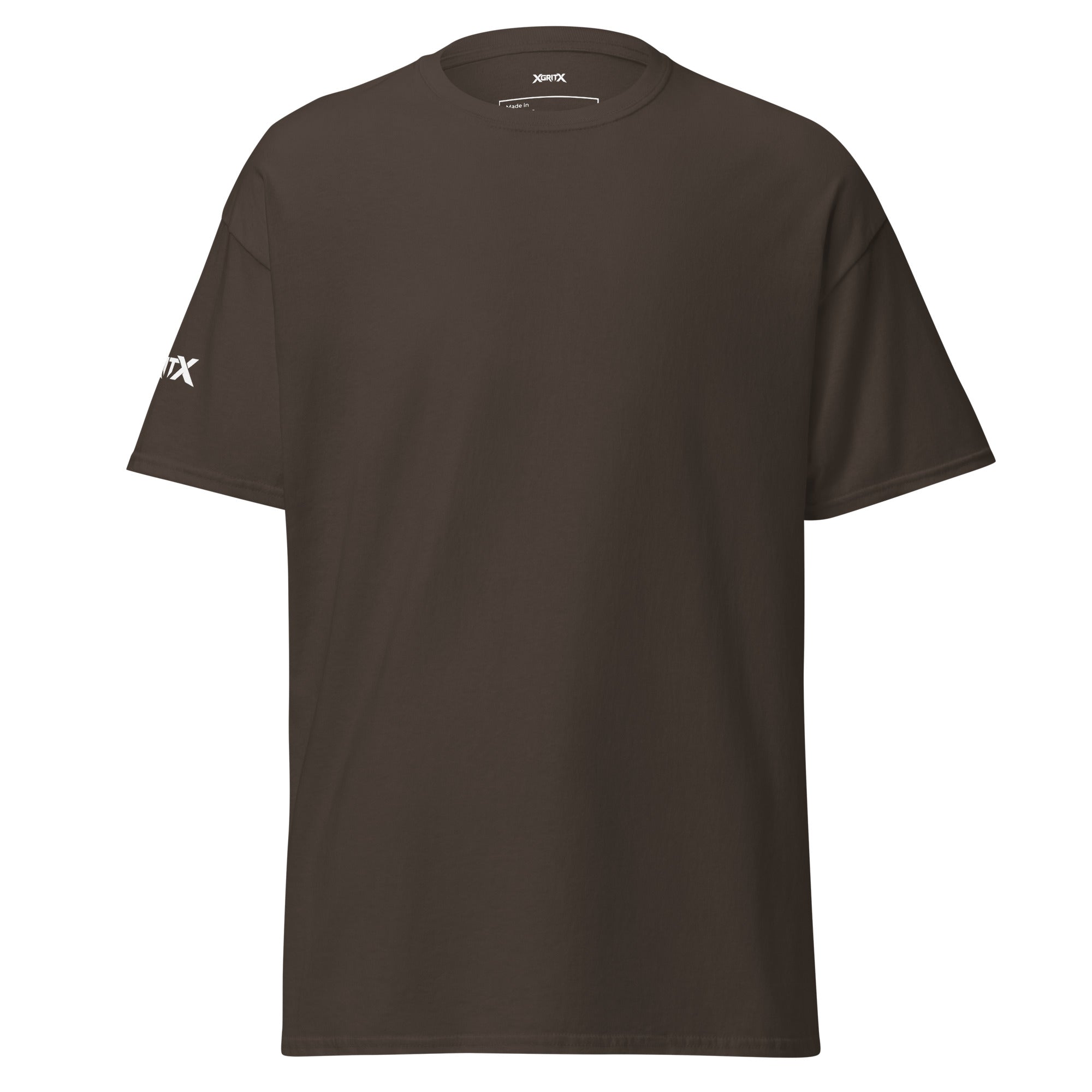 I Don't Snore I Idle trucker T-shirt in dark chocolate, front view