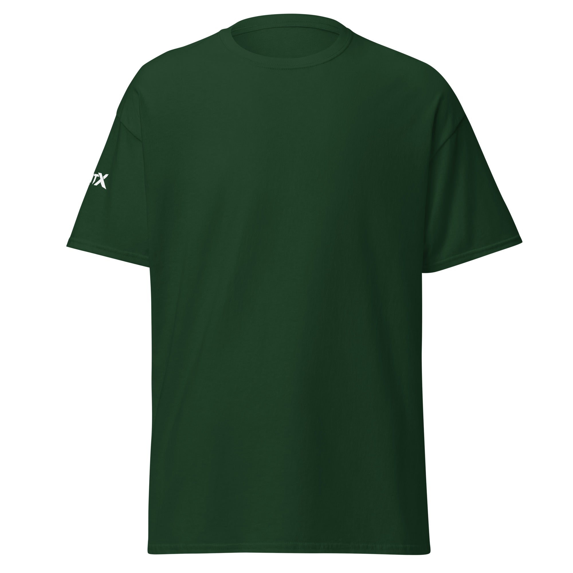 Built to Move forklift operator T-shirt in forest green, front view