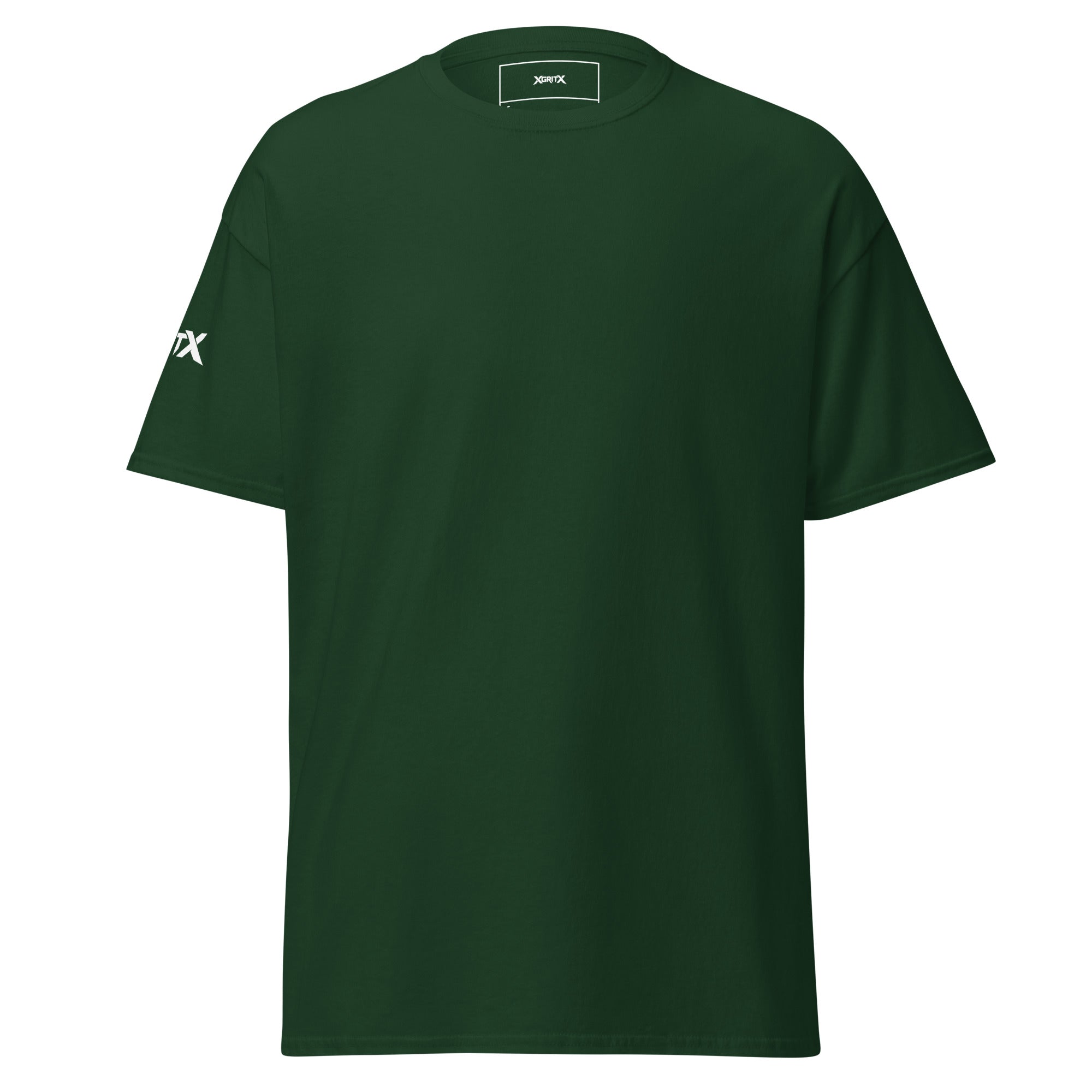 Fueled by Diesel and Coffee trucker T-shirt in forest green, front view