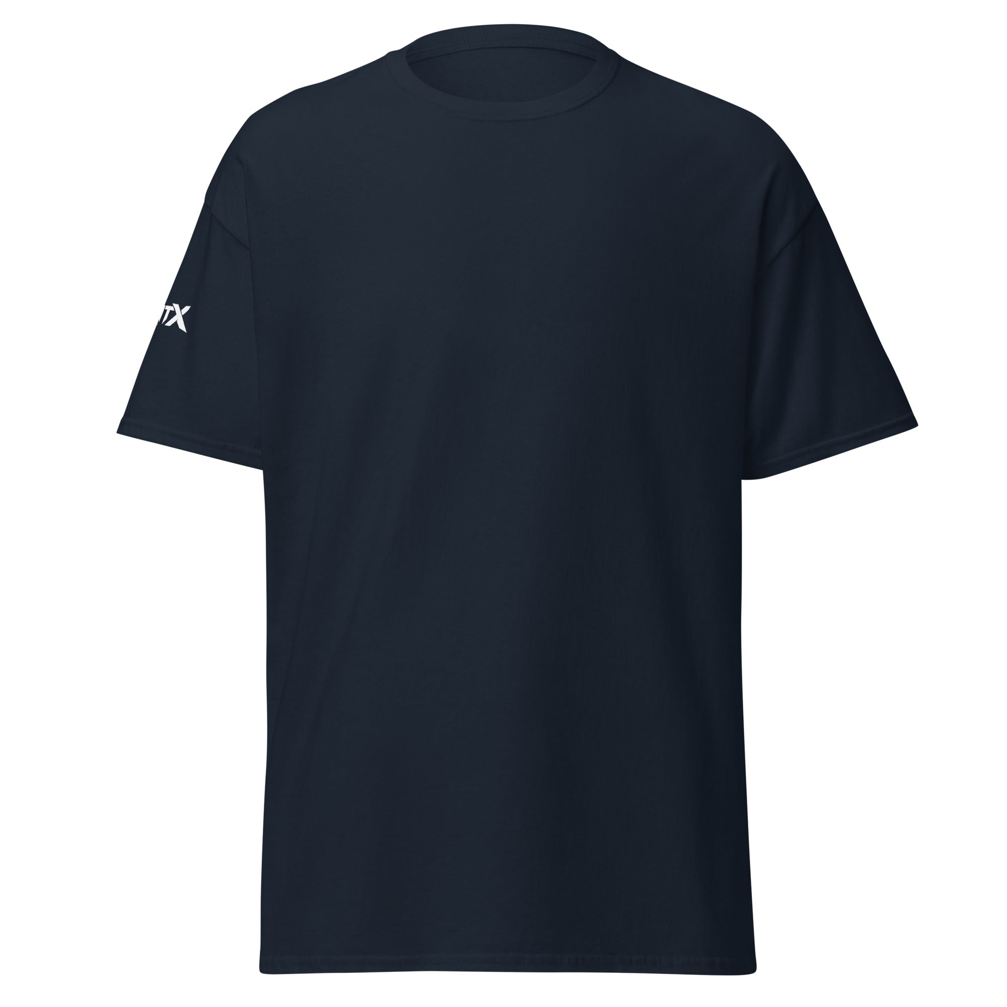 Built to Move forklift operator T-shirt in navy, front view